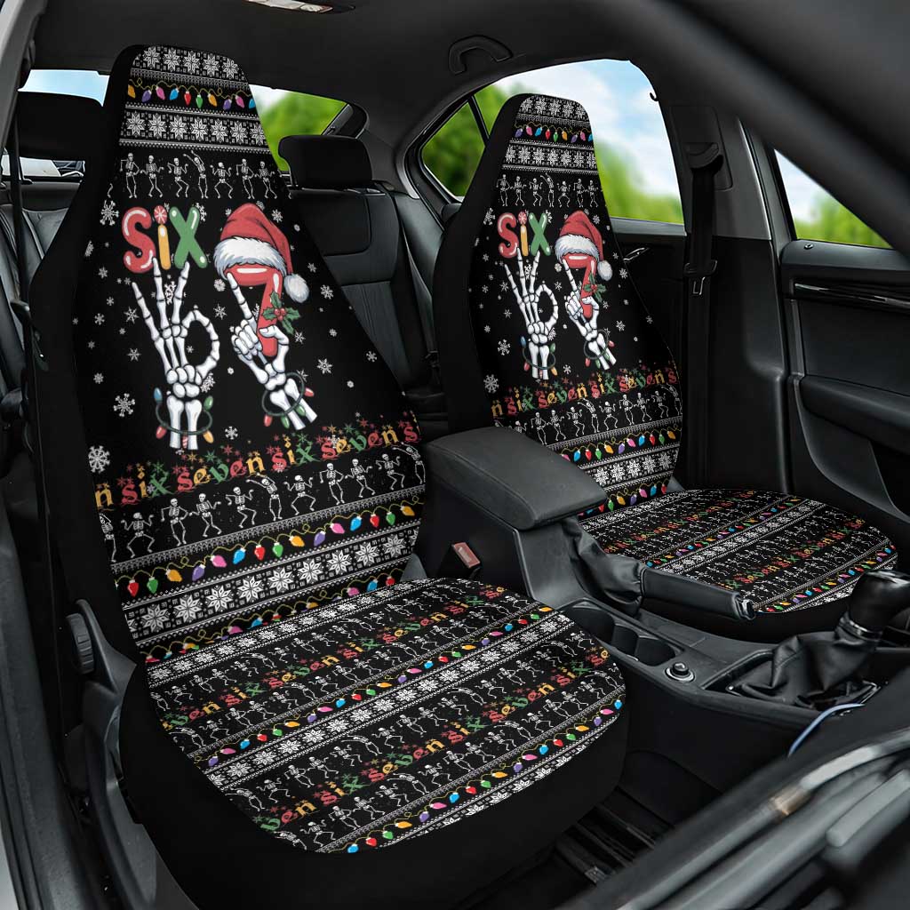 Six Seven Funny Skeleton Fingers Christmas Car Seat Cover Creepy Santa Skeleton Hands - Wonder Print Shop