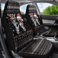 Six Seven Funny Skeleton Fingers Christmas Car Seat Cover Creepy Santa Skeleton Hands - Wonder Print Shop