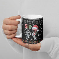 Six Seven Funny Skeleton Fingers Christmas Ceramic Mug Creepy Santa Skeleton Hands - Wonder Print Shop