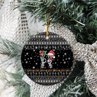 Six Seven Funny Skeleton Fingers Christmas Ceramic Ornament Creepy Santa Skeleton Hands - Wonder Print Shop