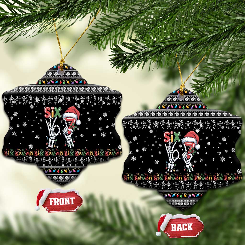 Six Seven Funny Skeleton Fingers Christmas Ceramic Ornament Creepy Santa Skeleton Hands - Wonder Print Shop