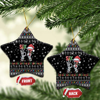 Six Seven Funny Skeleton Fingers Christmas Ceramic Ornament Creepy Santa Skeleton Hands - Wonder Print Shop