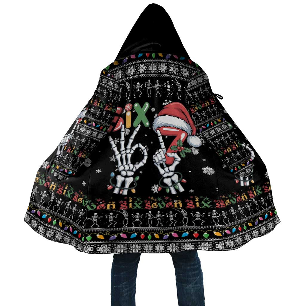 Six Seven Funny Skeleton Fingers Christmas Cloak Creepy Santa Skeleton Hands - Wonder Print Shop