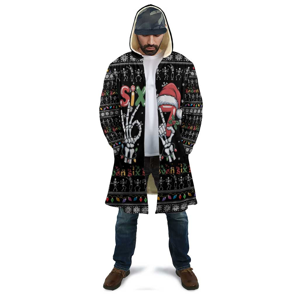 Six Seven Funny Skeleton Fingers Christmas Cloak Creepy Santa Skeleton Hands - Wonder Print Shop