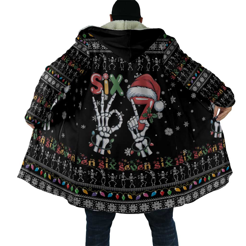 Six Seven Funny Skeleton Fingers Christmas Cloak Creepy Santa Skeleton Hands - Wonder Print Shop