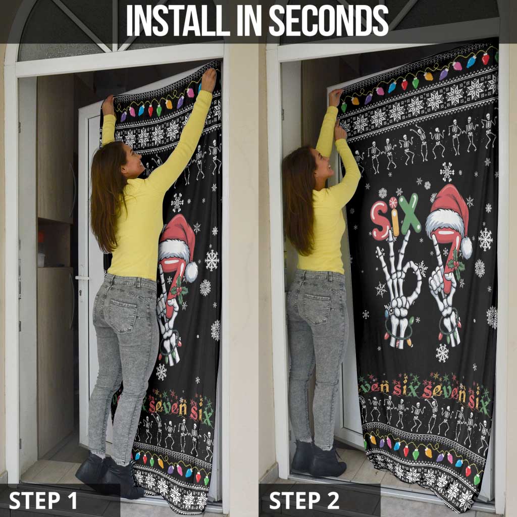 Six Seven Funny Skeleton Fingers Christmas Door Cover Creepy Santa Skeleton Hands - Wonder Print Shop