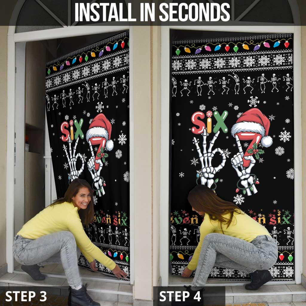 Six Seven Funny Skeleton Fingers Christmas Door Cover Creepy Santa Skeleton Hands - Wonder Print Shop