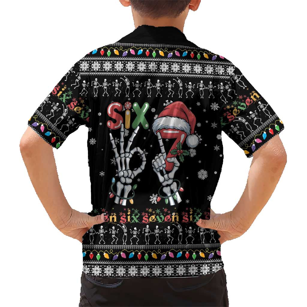 Six Seven Funny Skeleton Fingers Christmas Family Matching Mermaid Dress and Hawaiian Shirt Creepy Santa Skeleton Hands - Wonder Print Shop