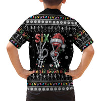 Six Seven Funny Skeleton Fingers Christmas Family Matching Mermaid Dress and Hawaiian Shirt Creepy Santa Skeleton Hands - Wonder Print Shop