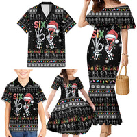 Six Seven Funny Skeleton Fingers Christmas Family Matching Mermaid Dress and Hawaiian Shirt Creepy Santa Skeleton Hands - Wonder Print Shop