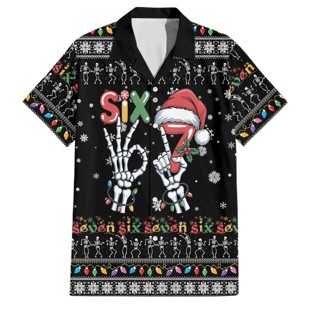 Six Seven Funny Skeleton Fingers Christmas Family Matching Mermaid Dress and Hawaiian Shirt Creepy Santa Skeleton Hands - Wonder Print Shop