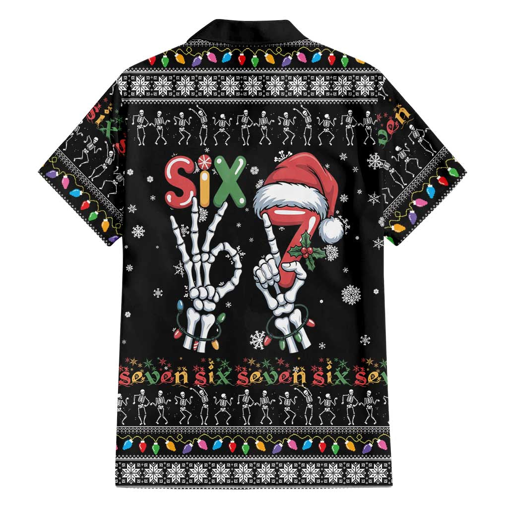 Six Seven Funny Skeleton Fingers Christmas Family Matching Mermaid Dress and Hawaiian Shirt Creepy Santa Skeleton Hands - Wonder Print Shop