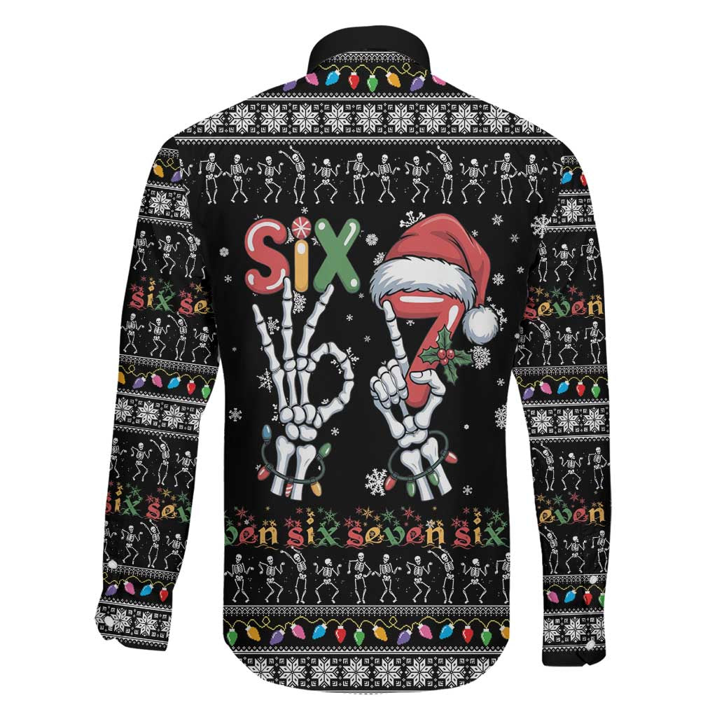 Six Seven Funny Skeleton Fingers Christmas Family Matching Mermaid Dress and Hawaiian Shirt Creepy Santa Skeleton Hands - Wonder Print Shop