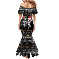 Six Seven Funny Skeleton Fingers Christmas Family Matching Mermaid Dress and Hawaiian Shirt Creepy Santa Skeleton Hands - Wonder Print Shop