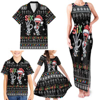 Six Seven Funny Skeleton Fingers Christmas Family Matching Tank Maxi Dress and Hawaiian Shirt Creepy Santa Skeleton Hands - Wonder Print Shop