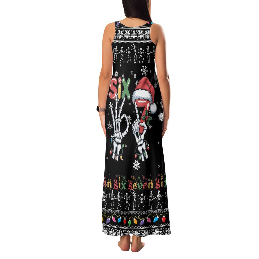 Six Seven Funny Skeleton Fingers Christmas Family Matching Tank Maxi Dress and Hawaiian Shirt Creepy Santa Skeleton Hands - Wonder Print Shop