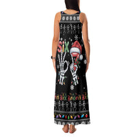 Six Seven Funny Skeleton Fingers Christmas Family Matching Tank Maxi Dress and Hawaiian Shirt Creepy Santa Skeleton Hands - Wonder Print Shop