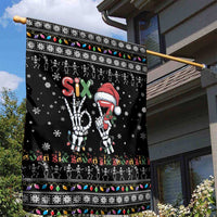 Six Seven Funny Skeleton Fingers Christmas Garden Flag Creepy Santa Skeleton Hands - Wonder Print Shop