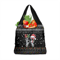 Six Seven Funny Skeleton Fingers Christmas Grocery Bag Creepy Santa Skeleton Hands - Wonder Print Shop
