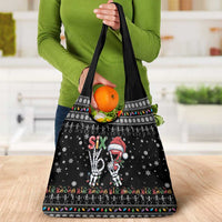 Six Seven Funny Skeleton Fingers Christmas Grocery Bag Creepy Santa Skeleton Hands - Wonder Print Shop