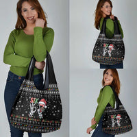 Six Seven Funny Skeleton Fingers Christmas Grocery Bag Creepy Santa Skeleton Hands - Wonder Print Shop