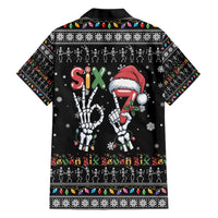 Six Seven Funny Skeleton Fingers Christmas Hawaiian Shirt Creepy Santa Skeleton Hands - Wonder Print Shop