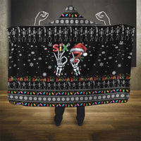 Six Seven Funny Skeleton Fingers Christmas Hooded Blanket Creepy Santa Skeleton Hands - Wonder Print Shop
