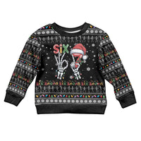 Six Seven Funny Skeleton Fingers Christmas Kid Ugly Christmas Sweater Creepy Santa Skeleton Hands - Wonder Print Shop