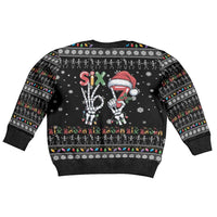 Six Seven Funny Skeleton Fingers Christmas Kid Ugly Christmas Sweater Creepy Santa Skeleton Hands - Wonder Print Shop