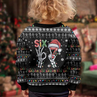 Six Seven Funny Skeleton Fingers Christmas Kid Ugly Christmas Sweater Creepy Santa Skeleton Hands - Wonder Print Shop