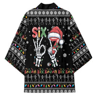 Six Seven Funny Skeleton Fingers Christmas Kimono Creepy Santa Skeleton Hands - Wonder Print Shop