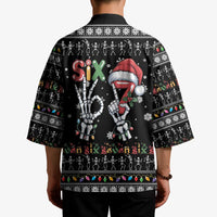 Six Seven Funny Skeleton Fingers Christmas Kimono Creepy Santa Skeleton Hands - Wonder Print Shop