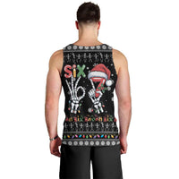 Six Seven Funny Skeleton Fingers Christmas Men Tank Top Creepy Santa Skeleton Hands - Wonder Print Shop