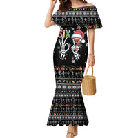Six Seven Funny Skeleton Fingers Christmas Mermaid Dress Creepy Santa Skeleton Hands - Wonder Print Shop