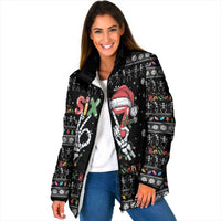 Six Seven Funny Skeleton Fingers Christmas Padded Jacket Creepy Santa Skeleton Hands - Wonder Print Shop