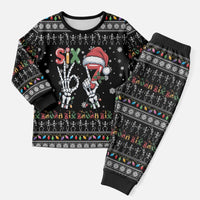 Six Seven Funny Skeleton Fingers Christmas Pajama Set Creepy Santa Skeleton Hands - Wonder Print Shop