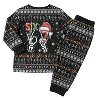 Six Seven Funny Skeleton Fingers Christmas Pajama Set Creepy Santa Skeleton Hands - Wonder Print Shop
