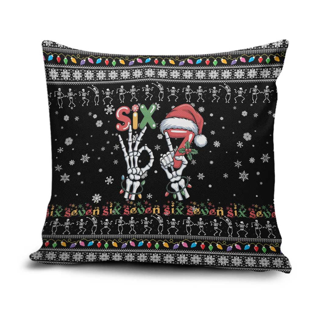 Six Seven Funny Skeleton Fingers Christmas Pillow Cover Creepy Santa Skeleton Hands - Wonder Print Shop