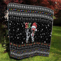Six Seven Funny Skeleton Fingers Christmas Quilt Creepy Santa Skeleton Hands - Wonder Print Shop
