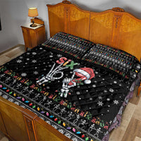 Six Seven Funny Skeleton Fingers Christmas Quilt Bed Set Creepy Santa Skeleton Hands - Wonder Print Shop