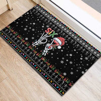 Six Seven Funny Skeleton Fingers Christmas Rubber Doormat Creepy Santa Skeleton Hands - Wonder Print Shop