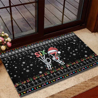 Six Seven Funny Skeleton Fingers Christmas Rubber Doormat Creepy Santa Skeleton Hands - Wonder Print Shop