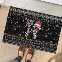 Six Seven Funny Skeleton Fingers Christmas Rubber Doormat Creepy Santa Skeleton Hands - Wonder Print Shop