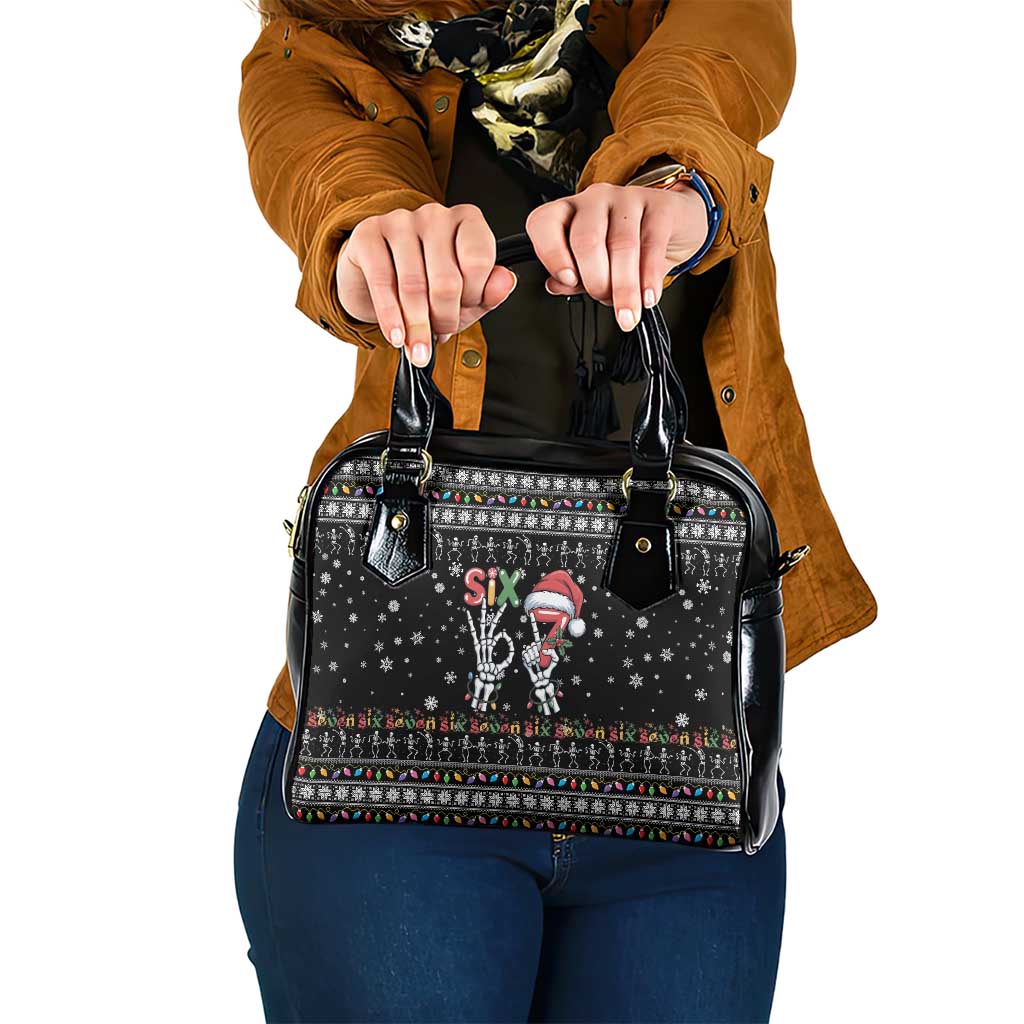 Six Seven Funny Skeleton Fingers Christmas Shoulder Handbag Creepy Santa Skeleton Hands - Wonder Print Shop