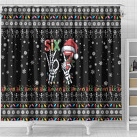 Six Seven Funny Skeleton Fingers Christmas Shower Curtain Creepy Santa Skeleton Hands - Wonder Print Shop