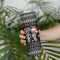 Six Seven Funny Skeleton Fingers Christmas Skinny Tumbler Creepy Santa Skeleton Hands - Wonder Print Shop