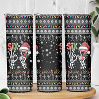 Six Seven Funny Skeleton Fingers Christmas Skinny Tumbler Creepy Santa Skeleton Hands - Wonder Print Shop