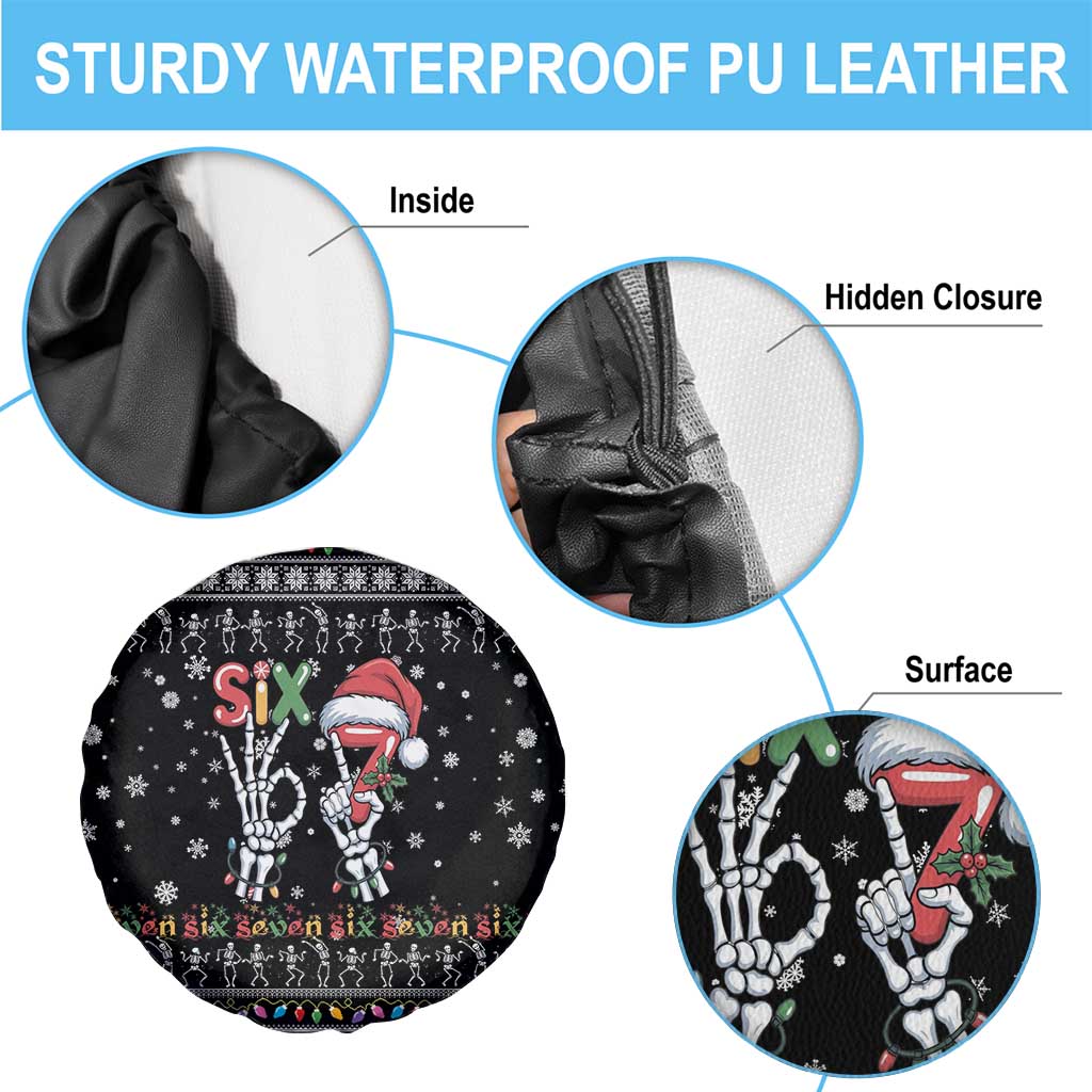 Six Seven Funny Skeleton Fingers Christmas Spare Tire Cover Creepy Santa Skeleton Hands - Wonder Print Shop