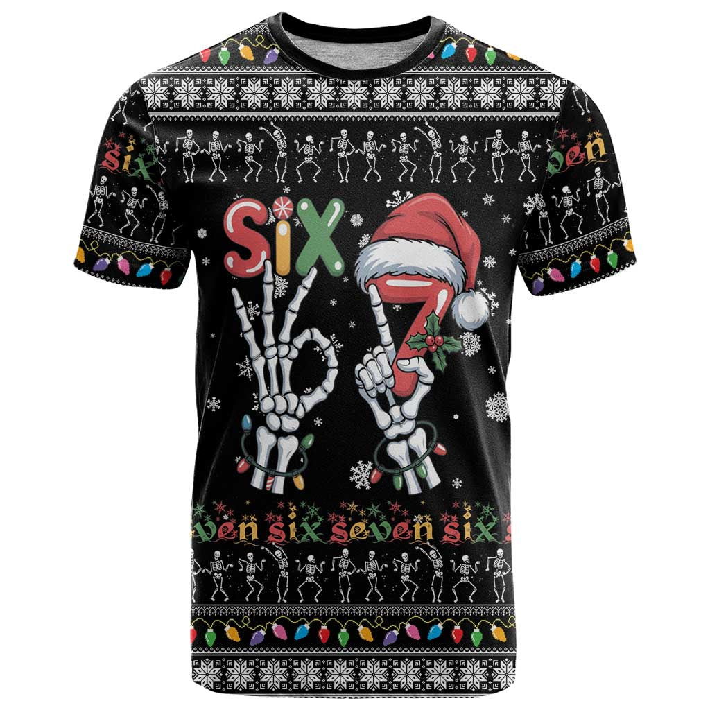 Six Seven Funny Skeleton Fingers Christmas T Shirt Creepy Santa Skeleton Hands - Wonder Print Shop