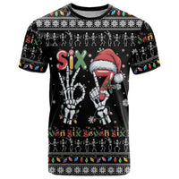 Six Seven Funny Skeleton Fingers Christmas T Shirt Creepy Santa Skeleton Hands - Wonder Print Shop